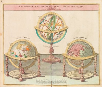 Los Globos del Gran Atlas de todo el Mundo, 1725 de Johann Baptista Homann