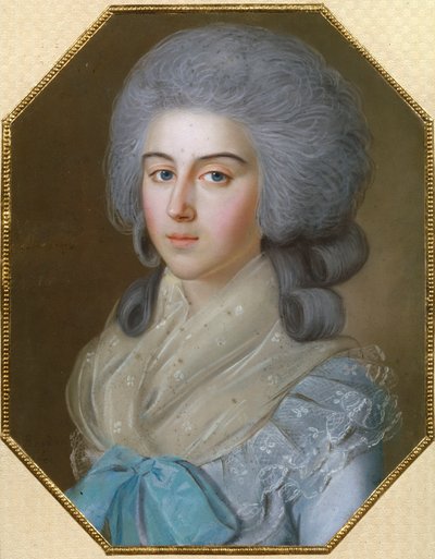 Retrato de la condesa Anna Alexandrovna Golitsyna (1739-1816), baronesa Stroganova, esposa de Mikhail Mikhailovitch Golitsyn (1731-1806) - Dibujo de Johann Bardou (1745-1788) de Johann Bardou