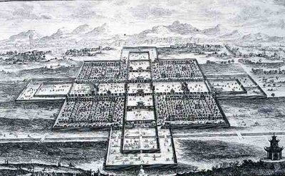 Vista Perspectiva del Palacio Imperial, Pekín, China, de 