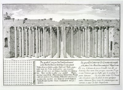 Cisterna bajo el Hipódromo, Constantinopla, Turquía, de 