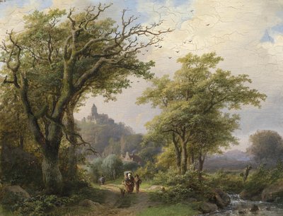 Caminante junto al arroyo de Johann Bernhard Klombeck