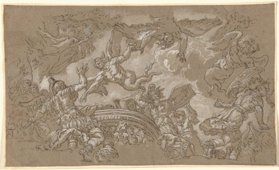 Las Harpías Atacando a Eneas y sus Compañeros de Johann Carl Loth