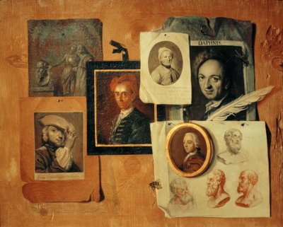 Quodlibet con retratos de contemporáneos y cabezas antiguas de Johann Caspar Füssli