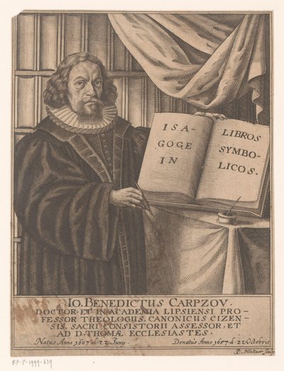 Retrato de Johann Benedict Carpzov de Johann Caspar Hoeckner