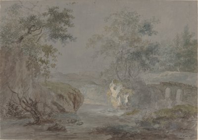 Acantilados boscosos a lo largo de una ribera de Johann Caspar Huber