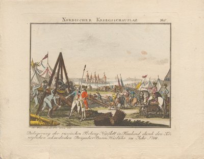 Asedio de la fortaleza rusa Nyslott en Finlandia, 1788 de Johann Caspar Weinrauch