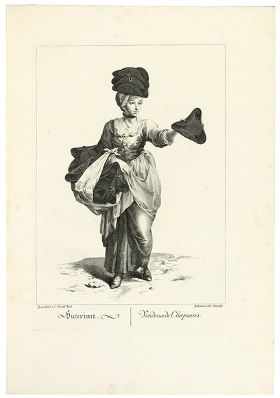 El vendedor de sombreros de Johann Christian (after) Brand