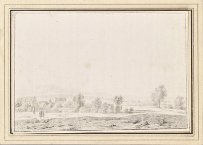 Paisaje con pueblo de Johann Christian Brand
