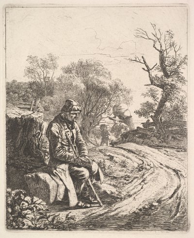 Un Anciano Sentado al Borde del Camino, 1818 de Johann Christian Erhard