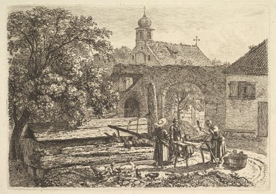 Lavandera en un pozo artesiano de Johann Christian Erhard