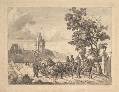 Los cosacos escoltando el carro de equipaje, 1816 de Johann Christian Erhard