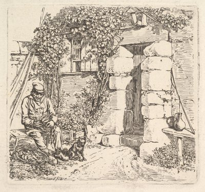 El anciano y su perro Pomerania, 1817 de Johann Christian Erhard