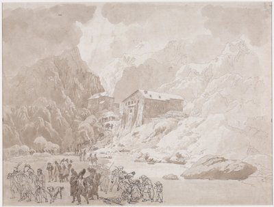 Paso de soldados en el San Bernardo de Johann Christian Ernst Müller