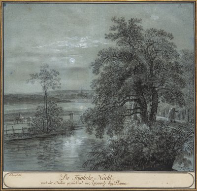 La noche ardiente dibujada del natural en ReiseWitz cerca de Plauen de Johann Christian Klengel