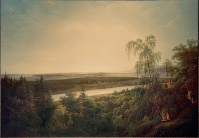 Paisaje del Elba con vista a Dresde de Johann Christian Klengel