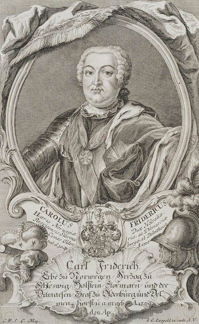 Retrato del duque Carlos Federico de Holstein-Gottorp 1700-1739, mediados del siglo XVIII de Johann Christian Leopold