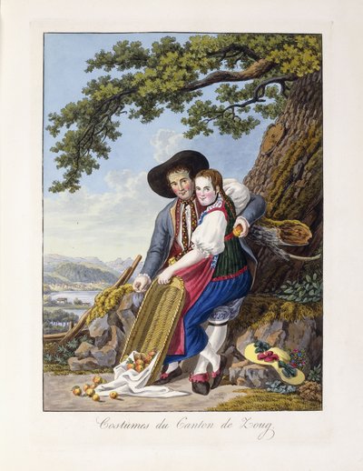 Trajes del Cantón de Zoug, 1819 de Johann Christian Reinhardt