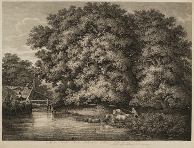 Un granjero llevando su ganado al agua de Johann Christian Reinhart