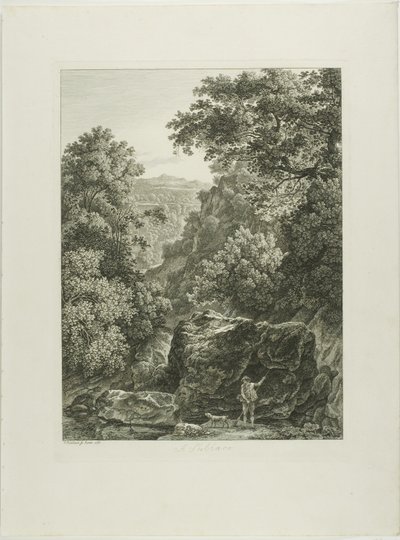 A Subiaco, de Folletos grabados pintorescos de Italia de Johann Christian Reinhart