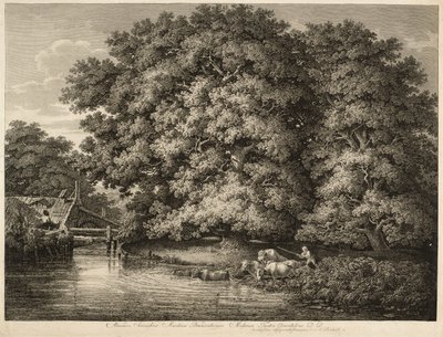 Un granjero llevando su ganado al agua de Johann Christian Reinhart