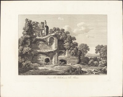 Restos de la Biblioteca en la Villa Adriana de Johann Christian Reinhart