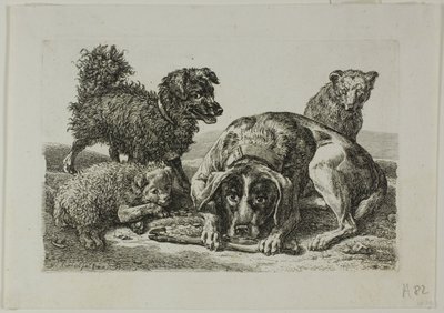Cuatro perros, de Die Zweite Thierfolge de Johann Christian Reinhart