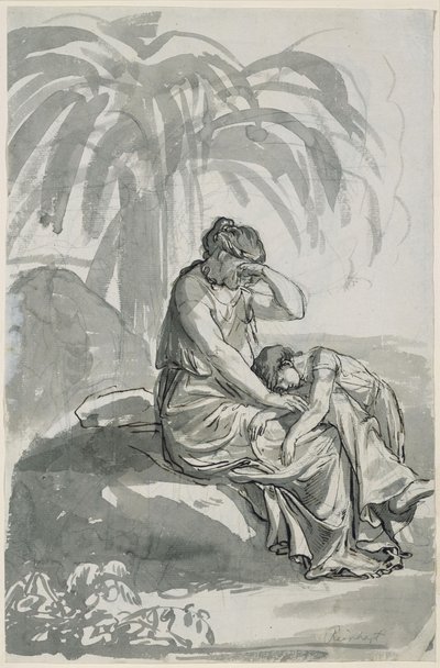Agar e Ismael en el desierto de Johann Christian Reinhart