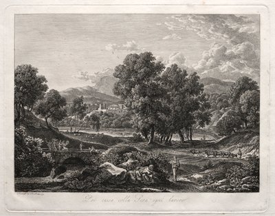 Paisaje heroico: El baile de los pastores en el puente de Johann Christian Reinhart