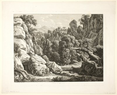 Paisaje con la tentación de Cristo de Johann Christian Reinhart