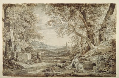 Paisaje con monumentos antiguos («La invención del capitel corintio») de Johann Christian Reinhart