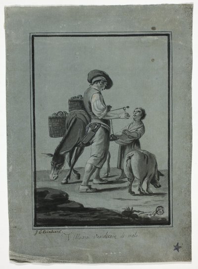 Campesino vendedor ambulante de manzanas de Johann Christian Reinhart