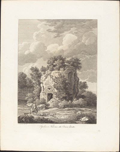 Sepulcro en Falerium, ciudad etrusca destruida de Johann Christian Reinhart