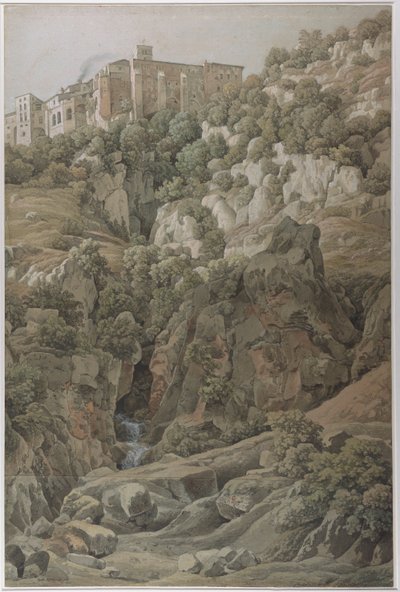 El convento benedictino de Santa Escolástica cerca de Subiaco en las montañas Sabinas, 1797 de Johann Christian Reinhart