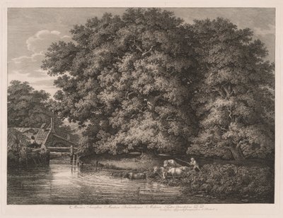 El molino en los grandes robles de Johann Christian Reinhart