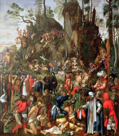 Martirio de los Diez Mil, copia de un cuadro de Alberto Durero de Johann Christian Ruprecht
