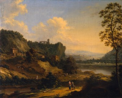 Un paisaje fluvial (óleo sobre lienzo) de Johann Christian Vollerdt or Vollaert