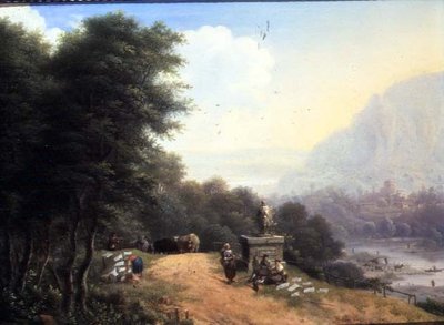 Paisaje con lavanderas de Johann Christian Vollerdt or Vollaert