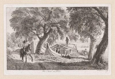 Barcos amarrados en un canal de Viena
Am Canal in Wien (título en el objeto) de Johann Christoph Erhard