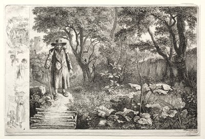Old Man Before the Log Bridge de Johann Christoph Erhard