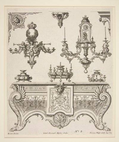 Hoja de Diseños Ornamentales de Johann Christoph Hafner