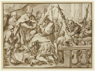 Coronación de Otón el Grande en la iglesia de San Ambrosio de Milán de Johann Christoph Storer