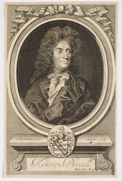 Retrato de Henry Purcell (1659-1695) grabado por Robert White (1645-1703) de Johann Closterman