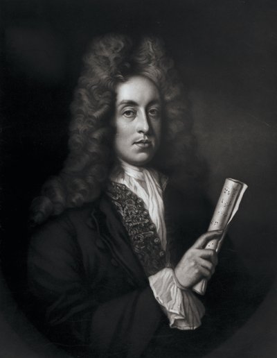 Retrato de Henry Purcell grabado por George J. Zobel de Johann Closterman
