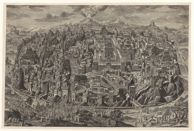 Mapa de Jerusalén a vista de pájaro con representaciones de la Pasión de Cristo de Johann Daniel Herz (I)