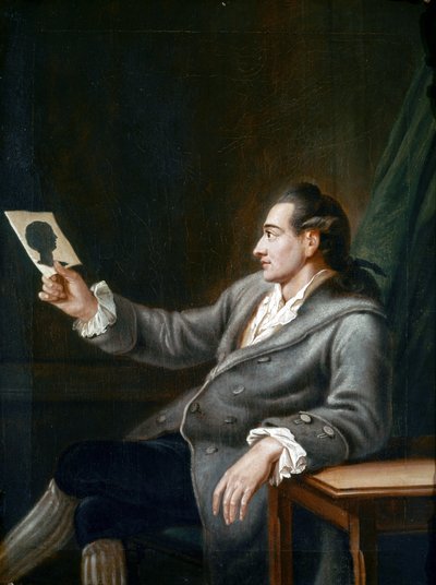 Retrato de Goethe mirando una silueta de Johann Ehrenfried Schumann