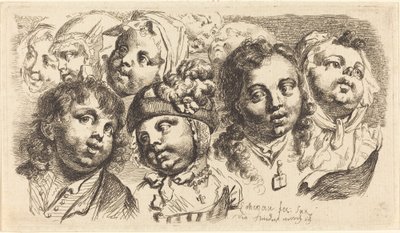 Nueve cabezas de niños de Johann Eleazar Schenau