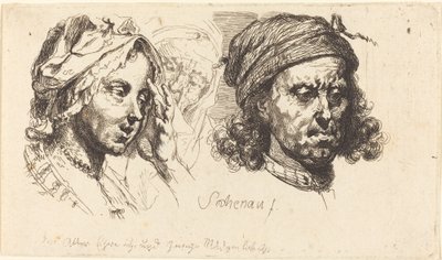 Joven Mujer, Mujer Mayor y Hombre con Cabello Largo de Johann Eleazar Schenau