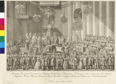Coronación de la emperatriz María Teresa como reina de Hungría el 10 de junio de 1792 en Budapest de Johann Ernst Mansfeld
