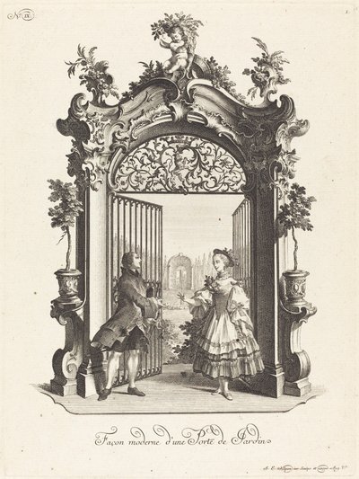 Una puerta de jardín en el estilo moderno de Johann Esaias Nilson