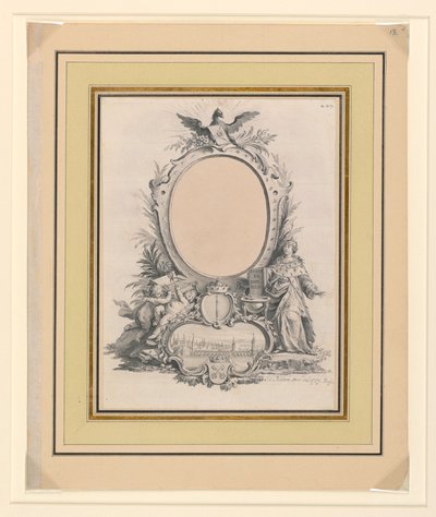 Diseño para el marco del retrato de Federico V, rey de Dinamarca de Johann Esais Nilson